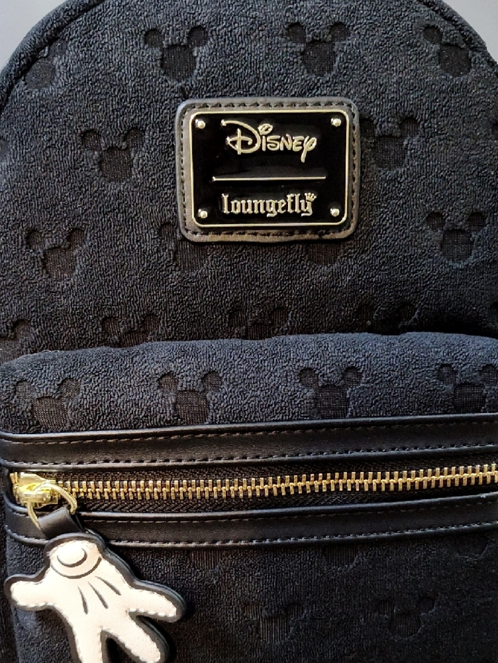 Disney Black Mini Backpack with Embossed Mickey Pattern - Picture 6 of 6